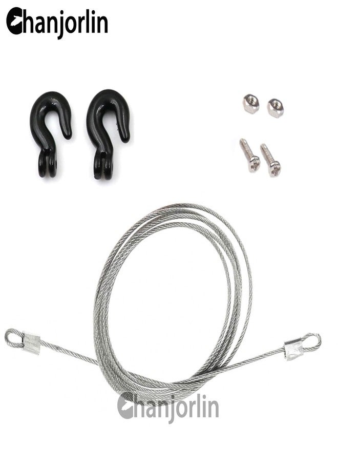 Chanjorlin 1/10 RC Mini Simulation Metal Trailer Chain Rope with Tow Hook Decoration Accessories For 1:10 Scale Rock Crawler Truck Car Traxxas TRX4 SCX10 RXB10 Redat Axial RC4WD Tamiya D90 TF2 (Black) - Image 5